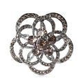 Layered Petal Rhinestone Flower Brooch in Two Finishes view 5