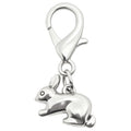 Silver Tone Sitting Rabbit Lobster Clasp Charm and Attached Hardware view 5