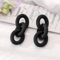 Colorful Chunky Triple Link Chain Stud Earrings in Eight Colors view 5