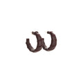Black Brown and Red Wrapped Chunky C Hoop Earrings view 5
