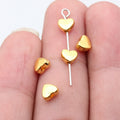 Tiny Smooth Heart Spacer Beads in Detailed Metal Finishes for Jewelry Making view 6