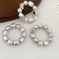 Irregular Metal Nugget Pearl Stretch Bracelet Sets view 10