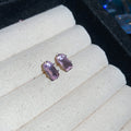 Gold Tone Rectangular Crystal Stud Earrings In Eight Colors view 7