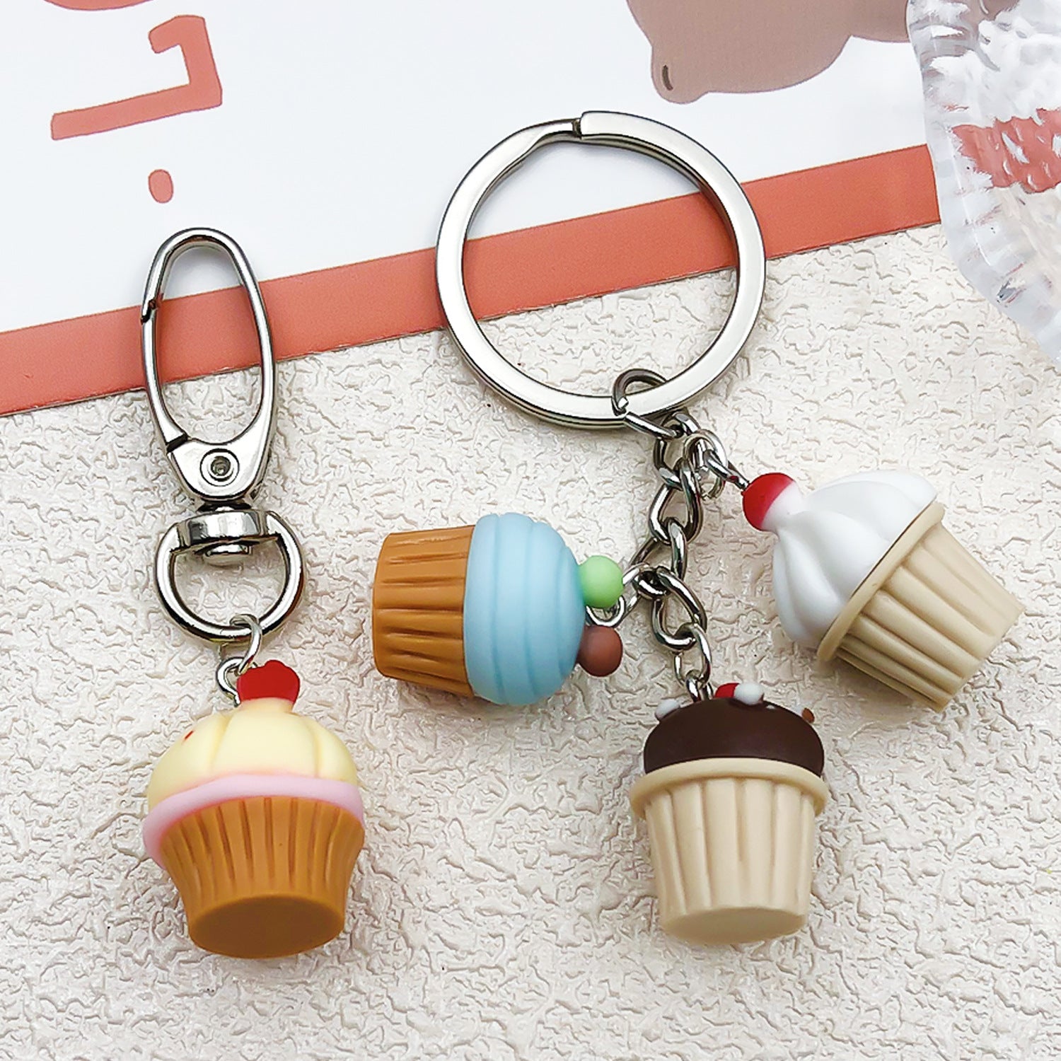 Resin Cream Cupcake Dessert Charm Pendant for DIY Keychain Earrings Jewelry Making