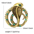 Coiled Cobra Brooch with Crystal Accents in 2 Color Styles view 4