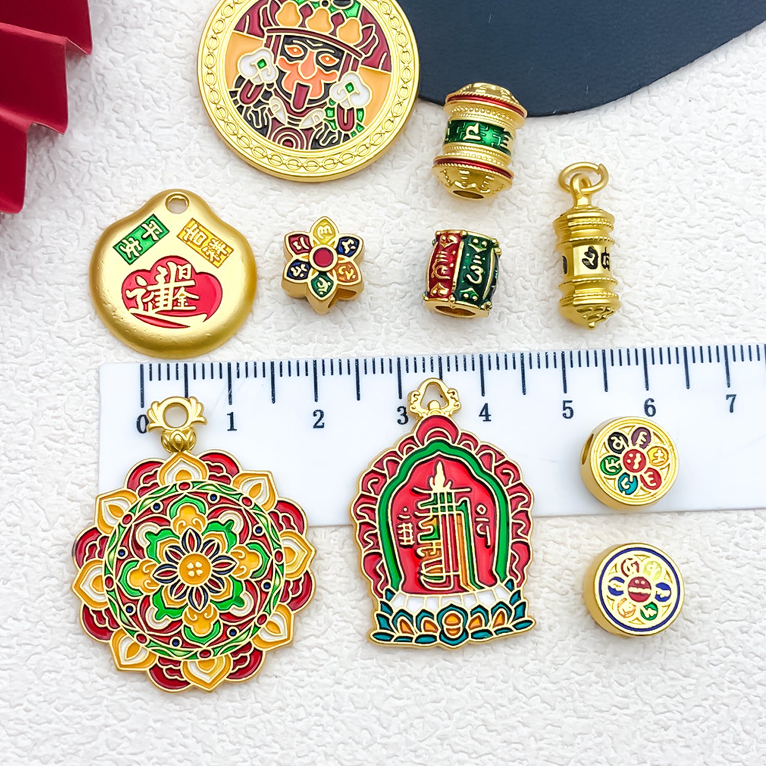 Enamel Zinc Alloy Six Syllable Mantra charm pendants for DIY necklaces bracelets jewelry