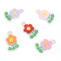 Enamel Flower Charms in Five Colors and Two Metal Tones view 3