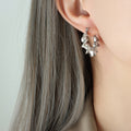 Twisted Rope Geometric Open Hoop Earrings Gold or Steel view 7