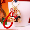Jeweled Motorcycle Keychains in Four Colors with Fortune and Plain Loops view 1
