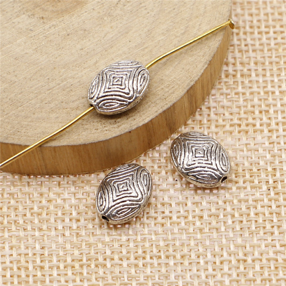 9x12mm 1.7g Antique Silver Zinc Alloy Large Hole Spacer Beads for DIY Bracelet Necklace Making