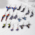 Acrylic Bird Print Drop Earrings Fishhook 9 Styles view 1