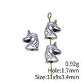 Antique Silver Unicorn Shaped Small Hole Bead for Jewelry Making view 3