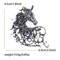 Filigree Horse Brooch With Colored Crystal Accents view 3