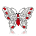 Crystal Butterfly Metal Brooch in Four Accent Colors view 5