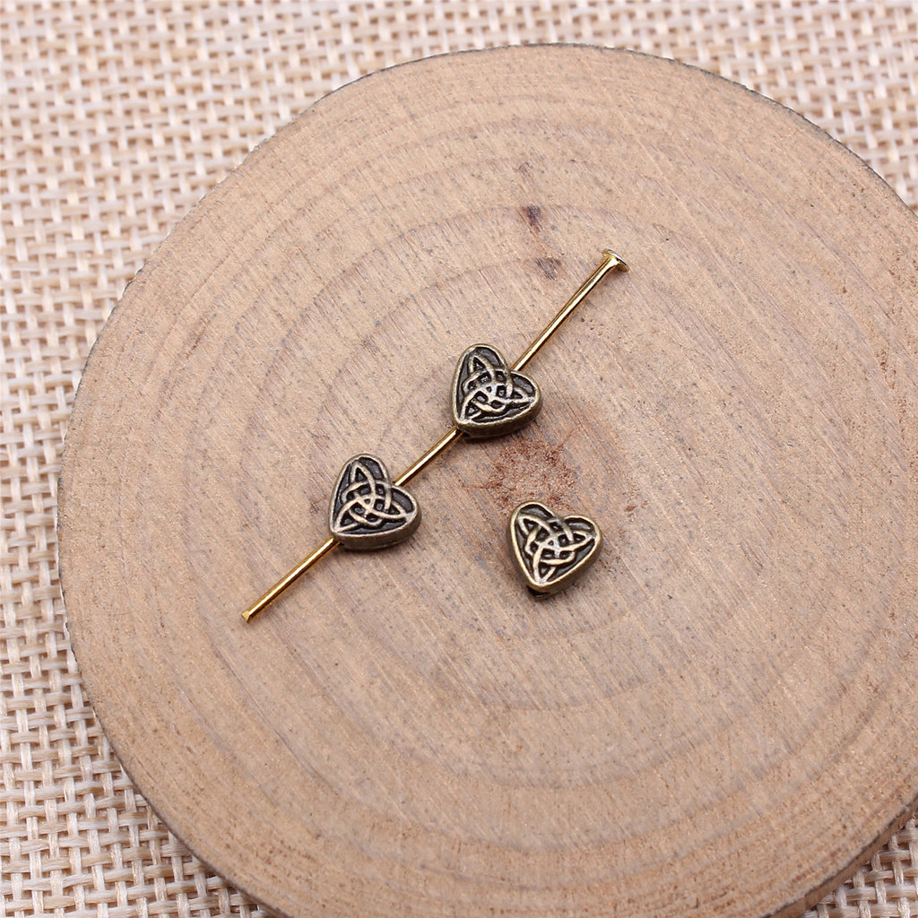 5.5x6.5mm 0.47g Multi Color Zinc Alloy Celtic Knot Heart Small Hole Beads for Bracelet Jewelry Making