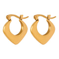 Polished Geometric Heart Hoop Earrings Gold And Steel Tones view 5