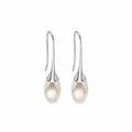 Gold and Silver Pearl Look Teardrop Long Hook Earrings view 6