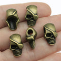 18x11x9mm 4g Multicolor Zinc Alloy Skull Large Hole Beads for Bracelet Jewelry Making