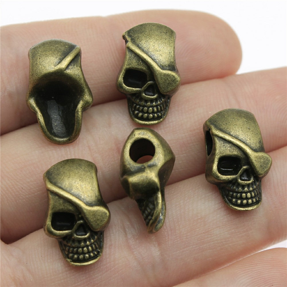 18x11x9mm 4g Multicolor Zinc Alloy Skull Large Hole Beads for Bracelet Jewelry Making