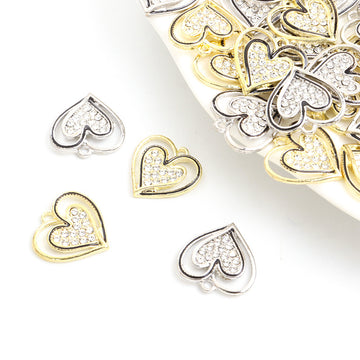 Crystal Double Heart Jewelry Components For DIY Earrings And Bracelets Charms