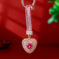Layered Mermaid Crystal Heart Keychains with Strap and Plain Options view 9