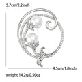 Pearl Floral Swirl Brooch in Gold or Silver Tone Floral Pin view 6