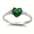 Heart-Shaped Solitaire Slim Ring In Ten Stone Colors view 12
