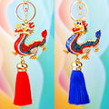 Chinese Dragon Tassel Keychains in Forty Eight Color and Construction Options view 1
