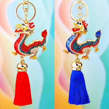 Chinese Dragon Tassel Keychains in Forty Eight Color and Construction Options
