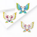 Enamel Butterfly Brooch Pearl Center Three Color Options view 3