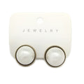 Gold Tone Pearl Bow Heart and Geometric Stud Earrings view 8