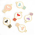 Heart Filament Light Bulb Charms in Six Colors and Two Metal Tones view 5