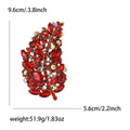 Oversized Crystal Leaf Brooch in Red Blue or Green Stones view 6
