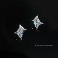 Silver Tone Marquise Crystal Starburst Stud Earrings view 3