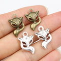Fox Head Charms Metal Components In 2 Styles For Jewelry Making view 1