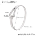 Stainless Steel Zircon Clasp Bangles Twist Lattice Chain Styles view 9