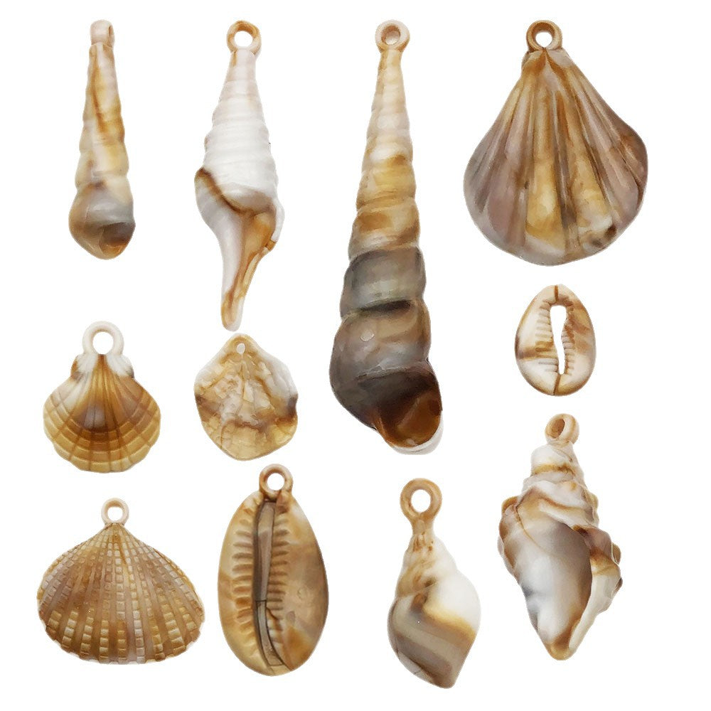 Acrylic Conch Shell Charm Pendant for DIY Keychain Necklace Jewelry Making