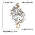 Large Crystal Leaf Spray Brooch with Faceted Stones view 4
