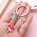 Stethoscope and Syringe Charm Keychains in 16 Pictured Variations for Bags and Keys view 1