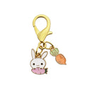 Gold Tone White Bunny Egg and Carrot Lobster Clasp Charm view 5