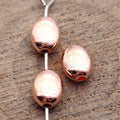 Rose Gold Metal Polished Oval Spacer Bead For Jewelry Making view 2