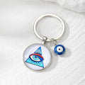 Evil Eye Glass Cabochon Keychain 8 Color Eye Styles view 9
