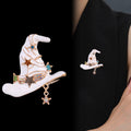 Gold Tone Silver Tone Wizard Hat Enamel Two Designs Metal Brooch Pin view 4