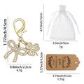 Rhinestone Bow Clover Charm Lobster Clasp Keychain view 2