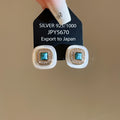 Blue Square Crystal Earrings in Three Designs With Decorative Details view 8