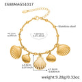 Gold Ocean Charm Bracelets Shells Fish Leaves Hearts Bells view 9
