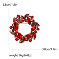 Floral Wreath Brooch Red or Blue Rhinestones Antique Metal view 6