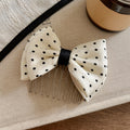 Polka Dot Fabric Bow Multi-Tooth Hair Comb Black White view 7