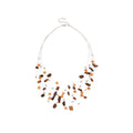 Multi Strand Brown Stone Crystal Silver Bead Necklace Set view 5