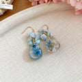 Pressed Flower Resin Hook Earrings in Three Colors view 8